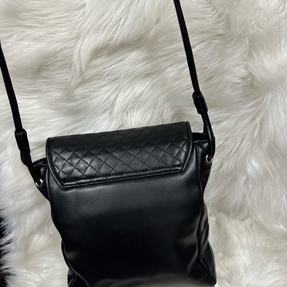 Authentic Pierre Cardin Paris Black Leather Crossbody Bag - Picture 5 of 9